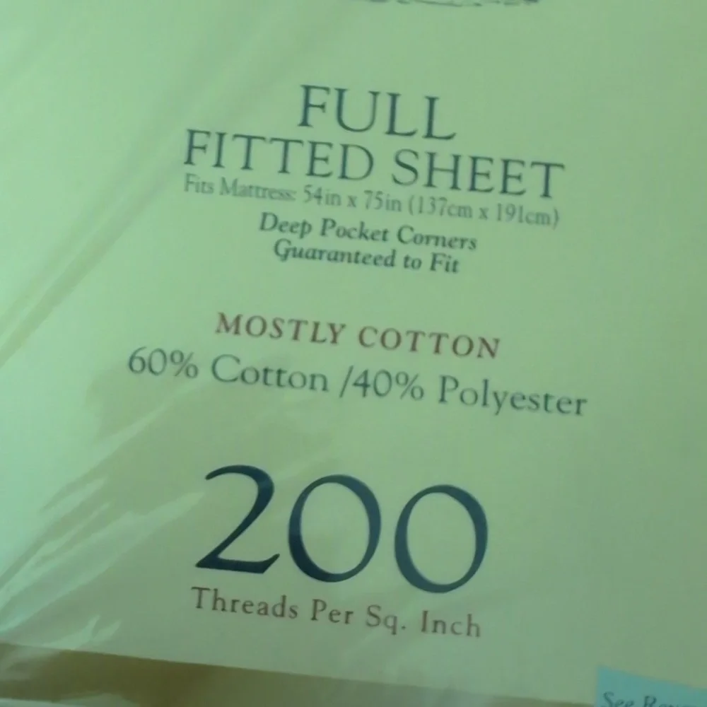 Select Edition Vintage Cream Fitted Sheet Cotton‎ Blend Deadstock NIP